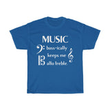 Funny Music Shirt - Music Basically (Bassically) Keeps Me Out of Trouble (Alto Treble)