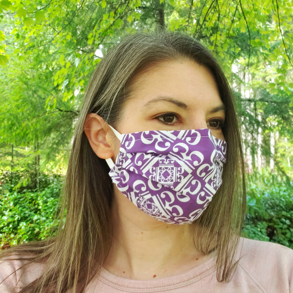 3-Layer Pleated Alto Clef Face Mask - Cotton with built-in filter