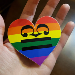 Rainbow Heart C Clef Equality Sticker