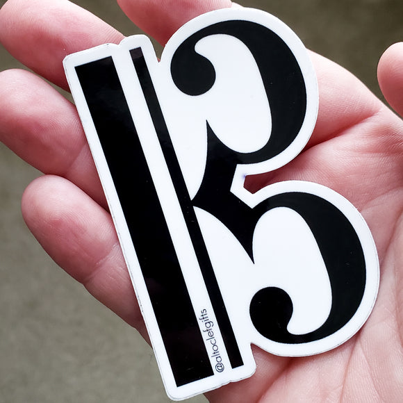 Black and White C Clef Sticker
