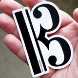 Black and White C Clef Sticker