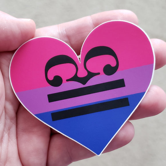 Bi Flag Heart C Clef Equality Sticker