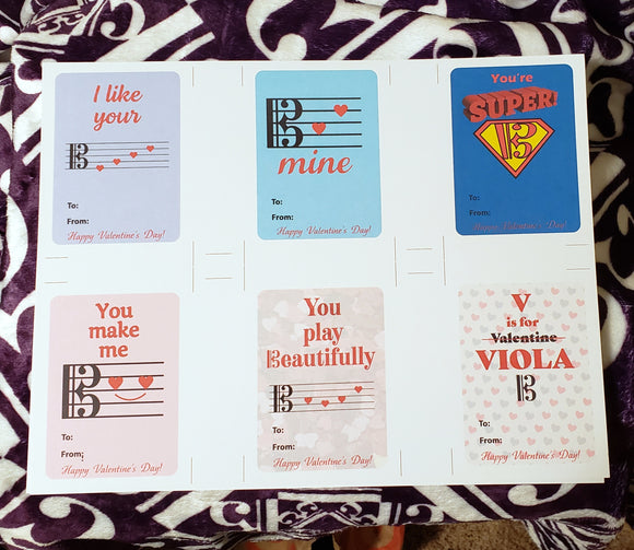 Printable Valentines for Viola Players
