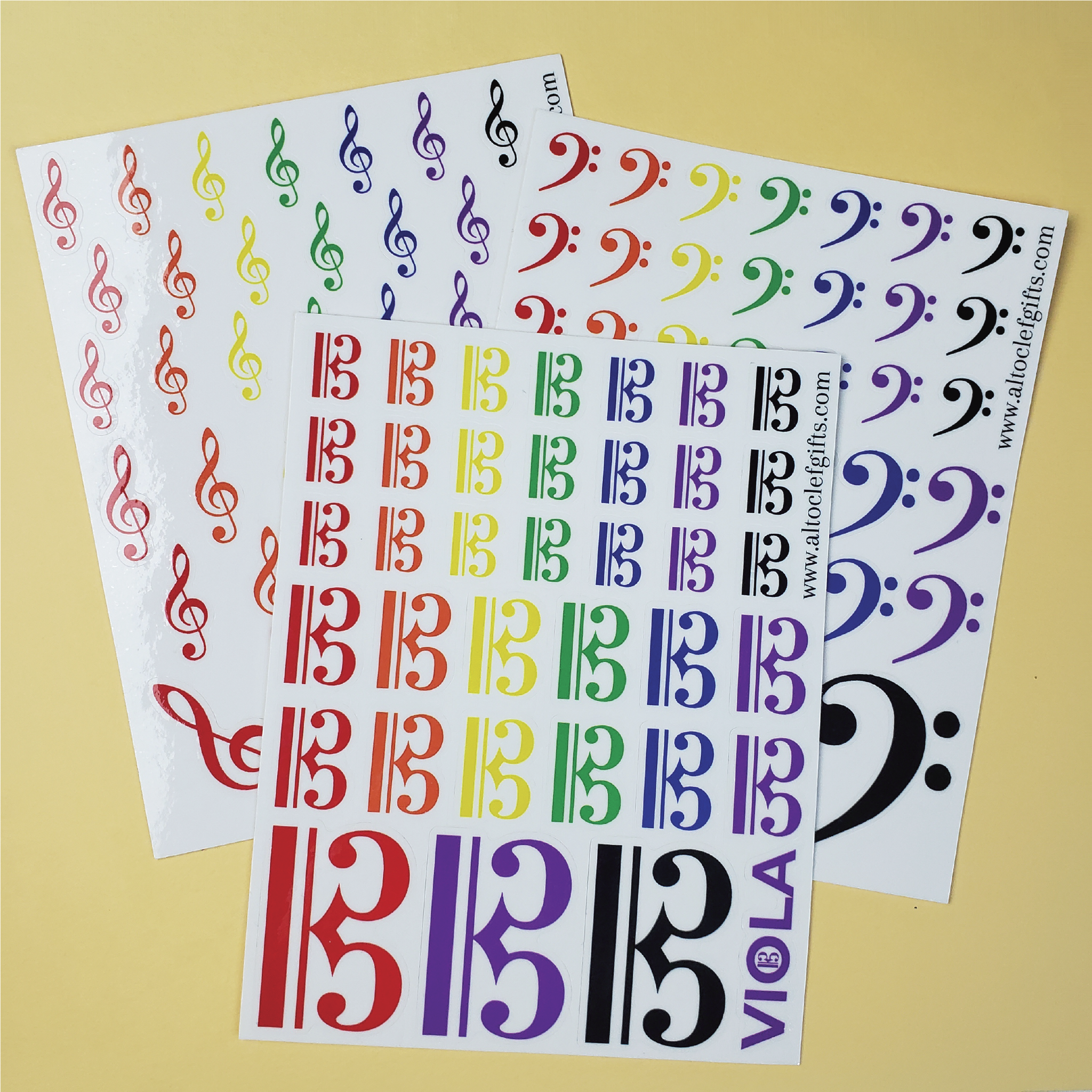 Clef Sticker Sheets – Alto Clef Gifts