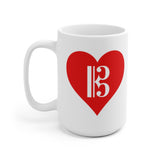 Alto Clef in a Heart Coffee Mug