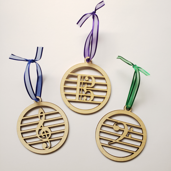 Wood Clef Ornaments