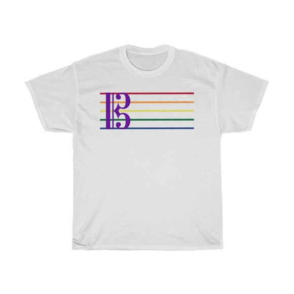 Rainbow Viola /Alto Clef Music Staff T-shirt