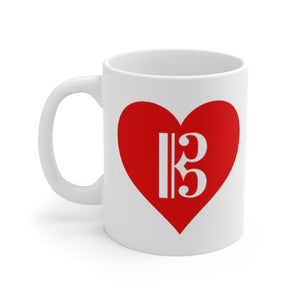 Alto Clef in a Heart Coffee Mug