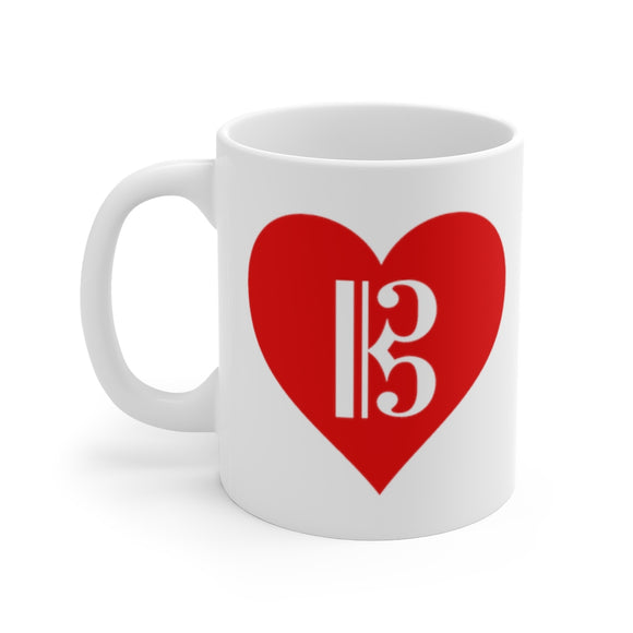 Alto Clef in a Heart Coffee Mug
