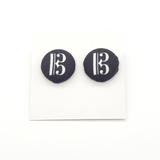 Fabric Button Clef Earrings