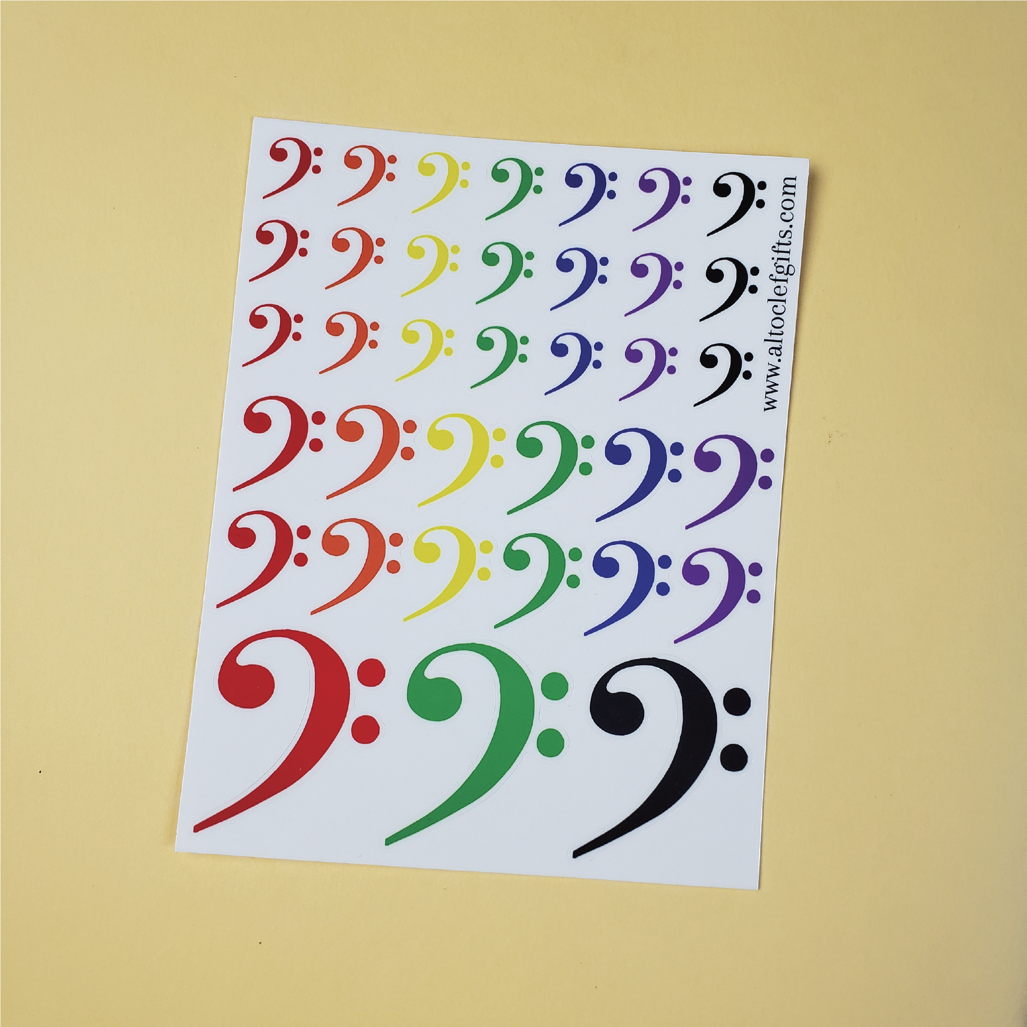Clef Sticker Sheets – Alto Clef Gifts
