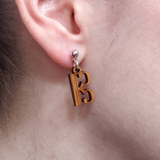 Wooden Alto Clef Earrings