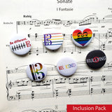 Viola-Themed Pinback Buttons