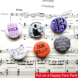 Viola-Themed Pinback Buttons