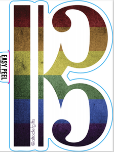 Rainbow C Clef Sticker