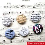 Viola-Themed Pinback Buttons