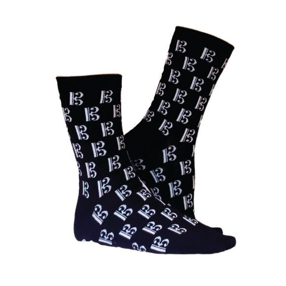 Alto Clef Socks - Black with White Clefs