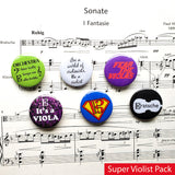 Viola-Themed Pinback Buttons