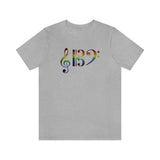 Treble, Alto, and Bass Clefs Rainbow T-Shirt